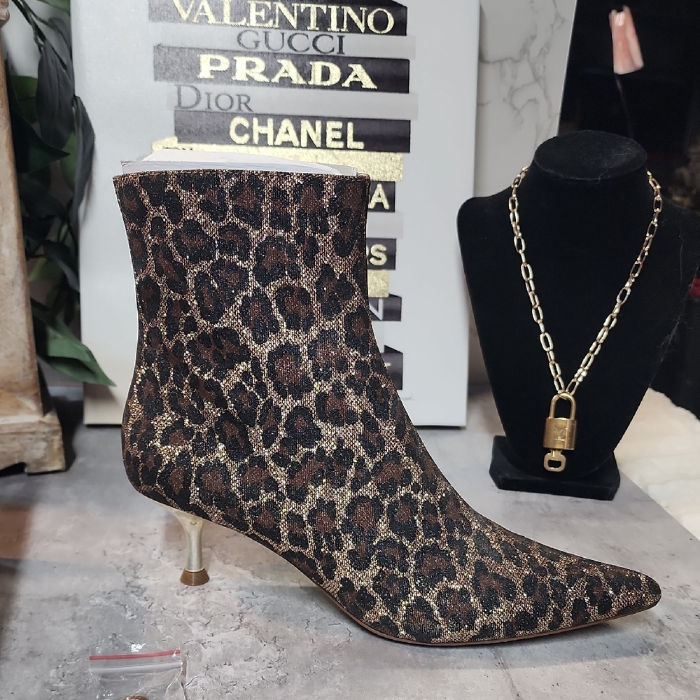 Betsy Johnson Leopard Print Ankle Booties